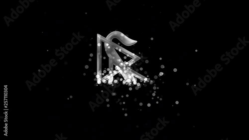 Silver scientology symbol on transparent background. photo