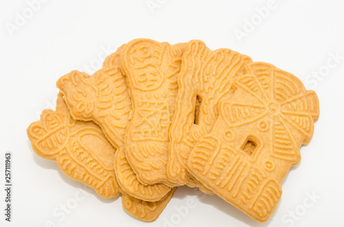 Biscuits speculoos isolated on white background. Speculoos - Speculaas – Spekulatius.