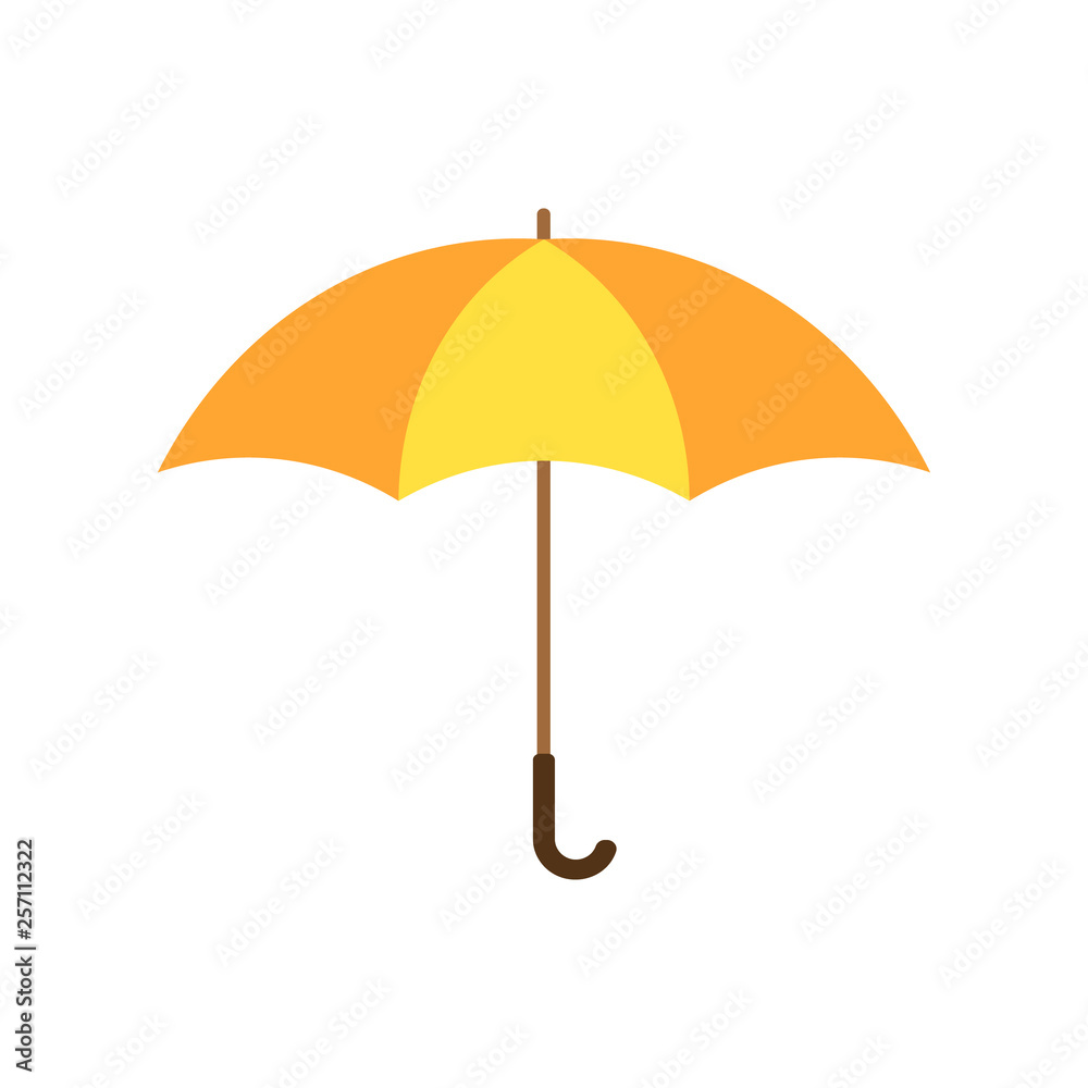 Yellow umbrella icon. Vector illustration. Isolated. Yellow umbrella icon. Vector illustration. Isolated.