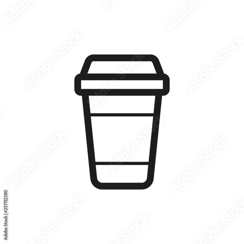 Disposable coffee cup icon. Line style. Vector.
