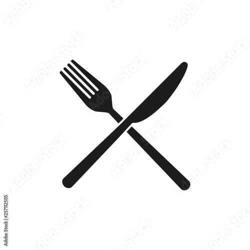 Knife, fork icon. Vector illustration. Isolated.