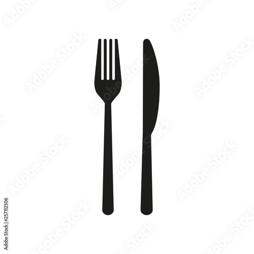 Knife, fork icon design. Vector illustration. 