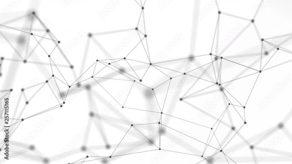 Abstract technology background from animated lines and dots. Looping seamless space geometrical backdrop