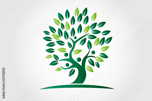 Logo tree ecology people vector