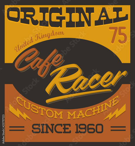 Cafe Racer Vintage Motorcycle Poster card vector illustration