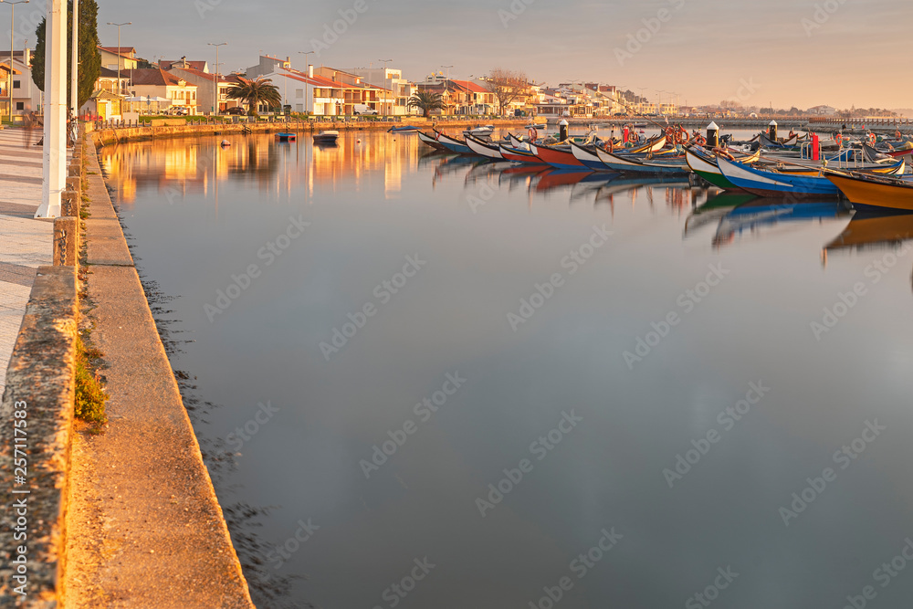 Fototapeta premium Torreira Marina on the Aveiro Lagoon in Portugal