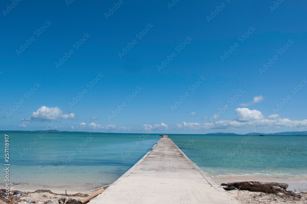 Iko pier of Kuroshima island, Okinawa prefecture, Japan Iko pier of Kuroshima island, Okinawa prefecture, Japan
