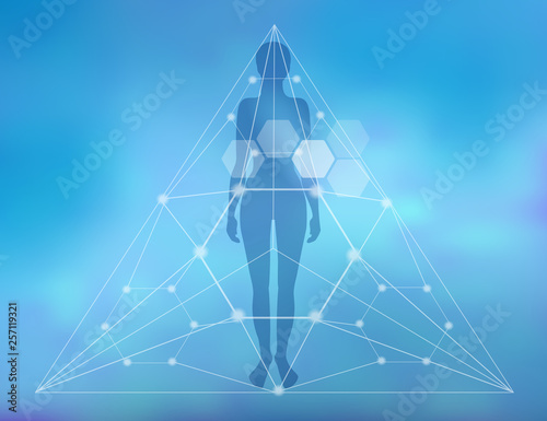 Human. Abstract background