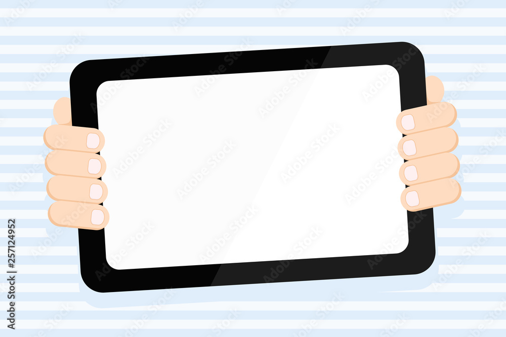 Color Tablet Smartphone with Blank Screen Handheld from the Back of Gadget Design business concept. Business ad for website and promotion banners. empty social media ad Color Tablet Smartphone with Blank Screen Handheld from the Back of Gadget Design business concept. Business ad for website and promotion banners. empty social media ad