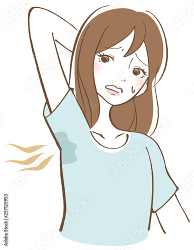 ワキ汗を気にする女性