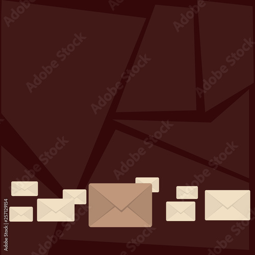 Pastel Color Closed Envelopes in Different Sizes with Big one in the Middle Business concept Empty template copy space isolated Posters coupons promotional material
