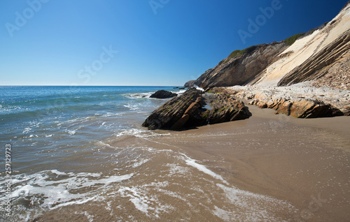 Rocky beach near Goleta at Gaviota Beach state park on the central coast of California United States photo