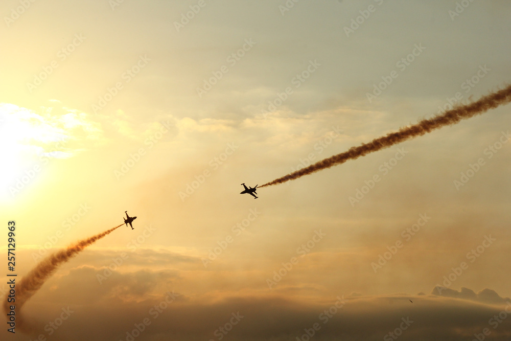 spectacular view of show planes in the air spectacular view of show planes in the air