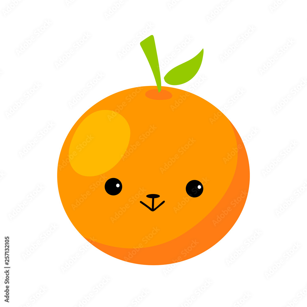 cute orange illustration isolated on white background cute orange illustration isolated on white background
