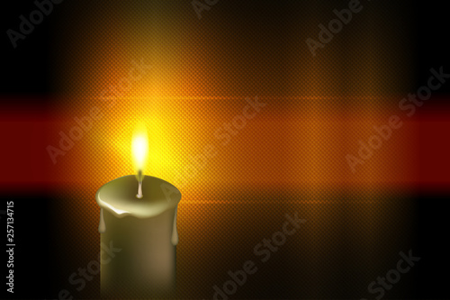 Easter exquisite textural composition with a burning candle,