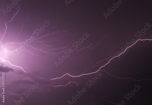 Thunder storm at night