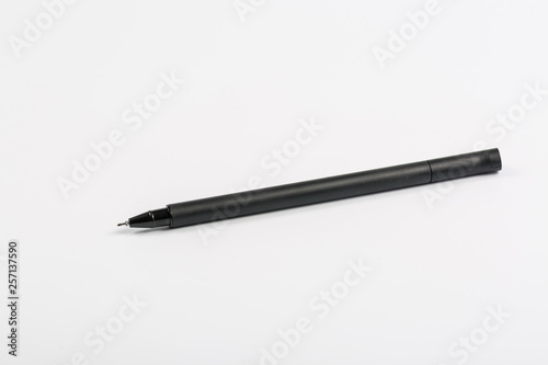 Black pen, white background