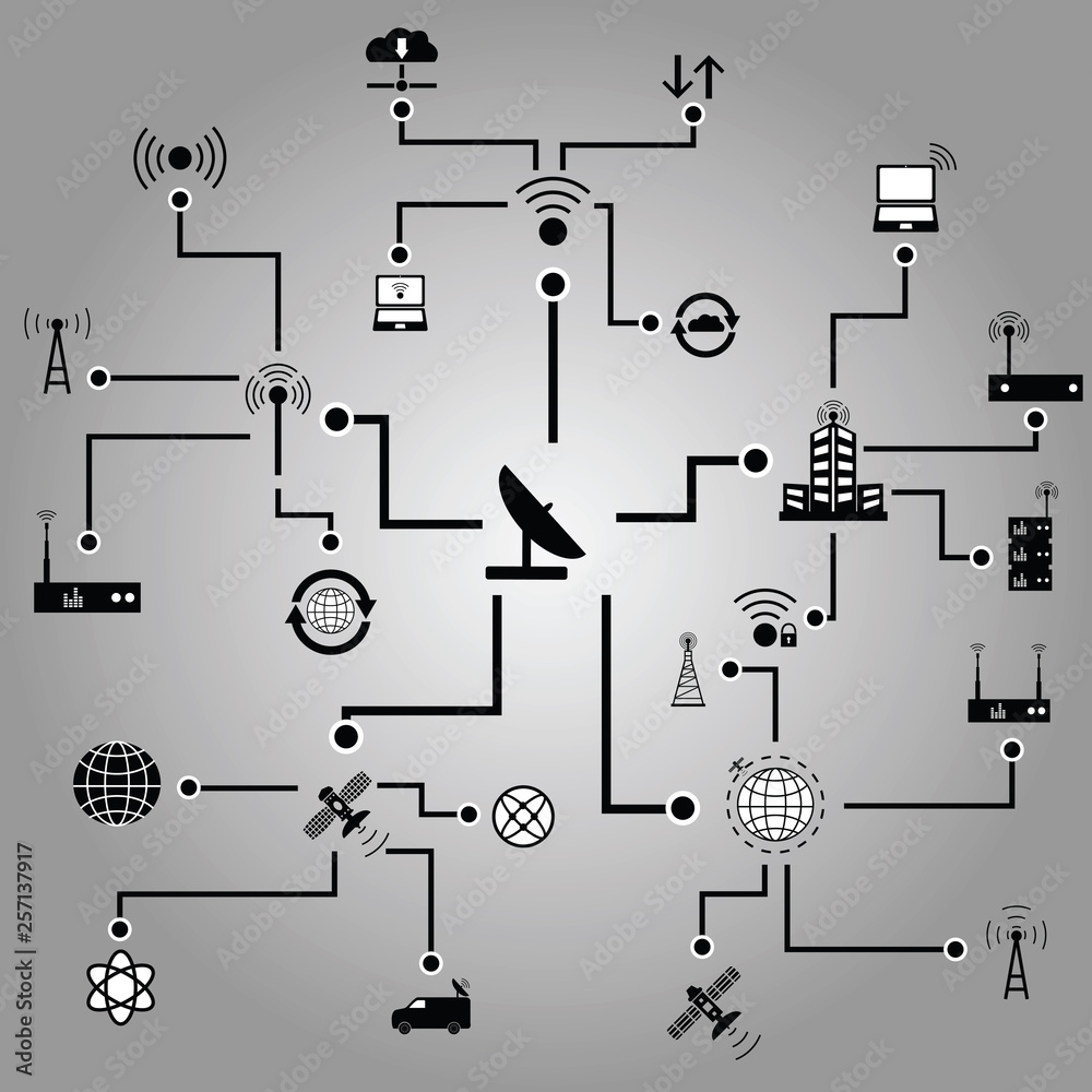 Infographic satellite template design. Infographic satellite template design.