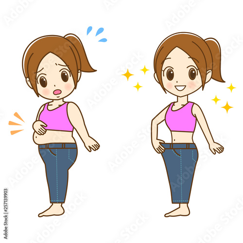 女性　ダイエット　before　after　　ジーンズ　02