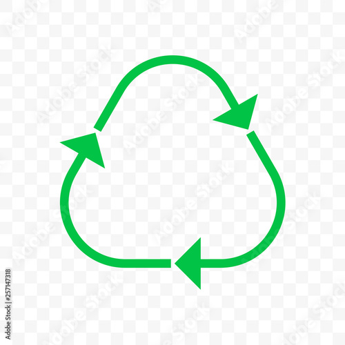 Recycling vector triangle arrow icon. Eco waste reuse bin or bio recycle line arrows cycle symbol