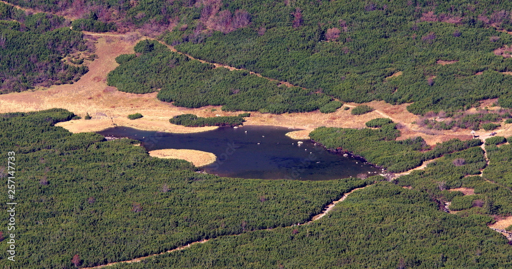 Fototapeta premium Valley with a lake in High Tatras in Slovakia