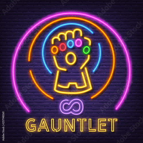 gauntlet neon signboard