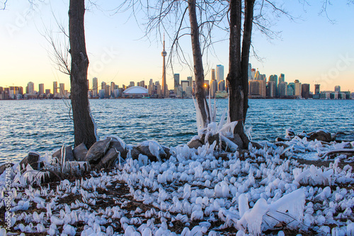 Toronto Skyline with Ice Sculptures