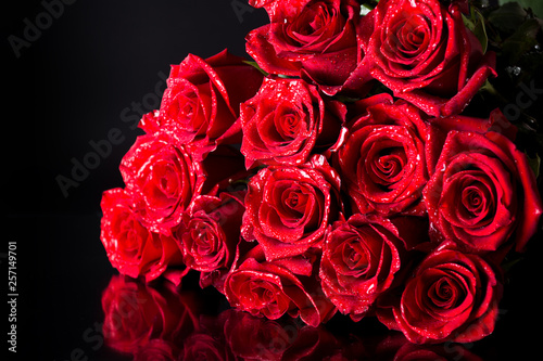 Beautiful red roses. Bouquet of flowers