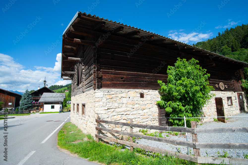 old barn in alpine village old barn in alpine village