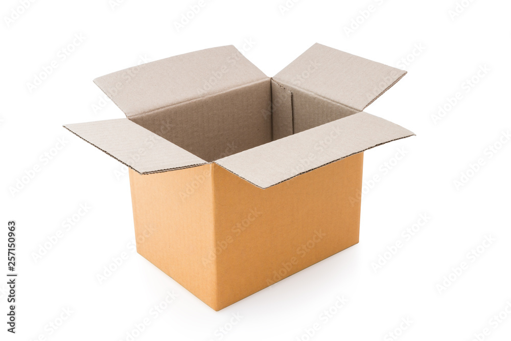 Open cardboard box