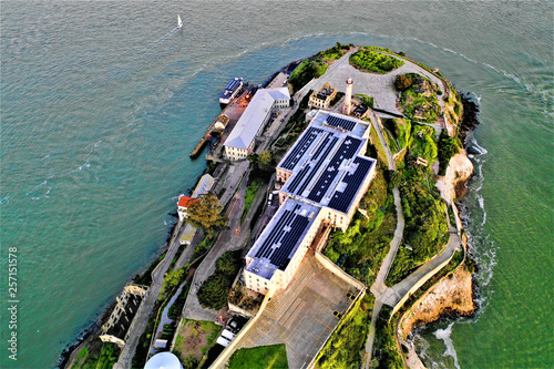 Alcatraz in San Francisco from above with DJI Mavic 2 Drone