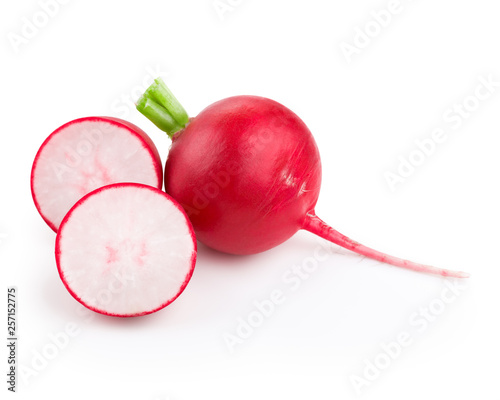 Vászonkép Fresh radish with halves
