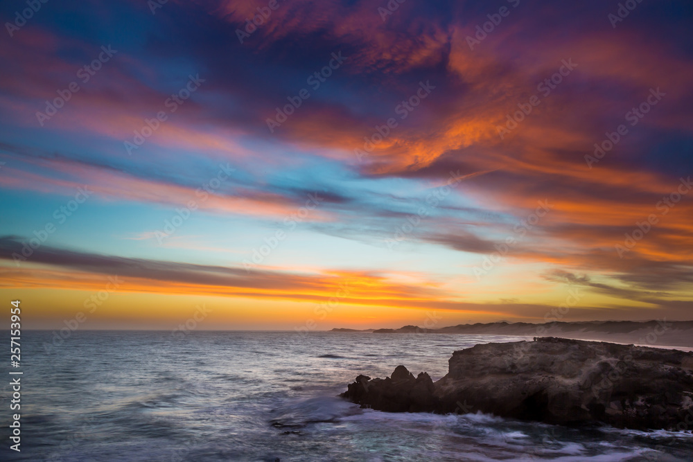 Sunset at the coast at Kenton on Sea, South Africa