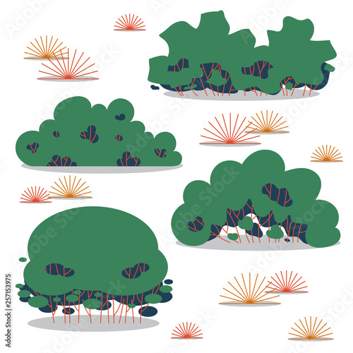 set of bushes vector.