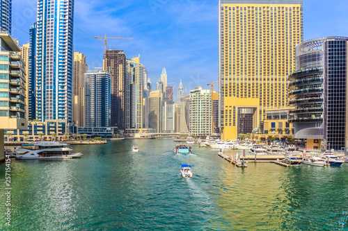 Amazing view of Dubai Marina Waterfront Skyscraper, Residential and Business Skyline in Dubai Marina, United Arab Emirates © Abrar