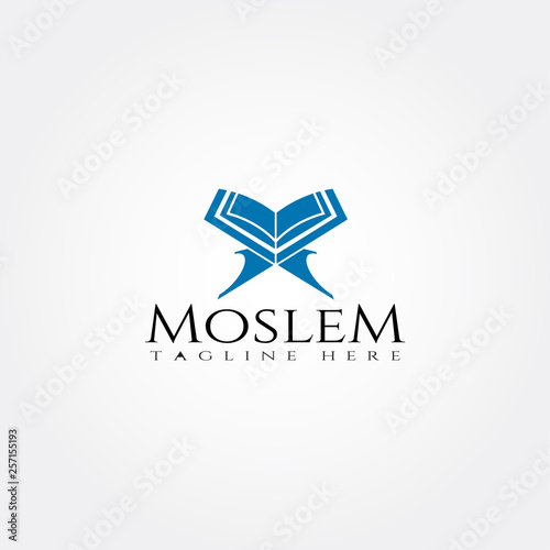 islamic logo template,Quran icon design,illustration element -vector