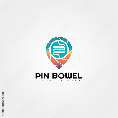 intestine logo template, creative vector logo design, bowel logo, medical icon, emblem,illustration element