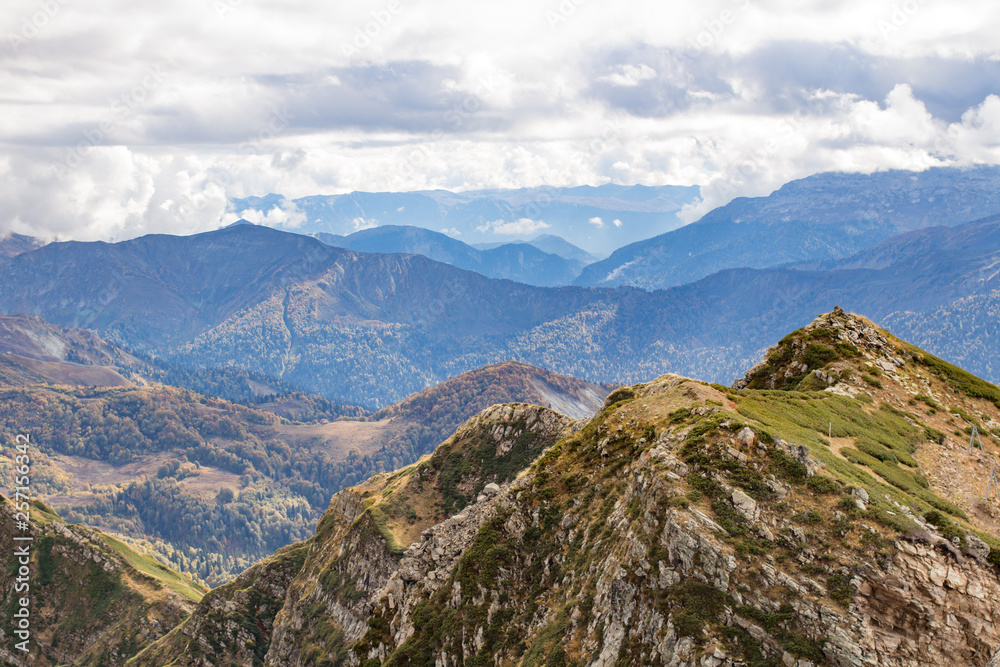 Mountain landscape. Caucasus summer day view forest Mountain landscape. Caucasus summer day view forest