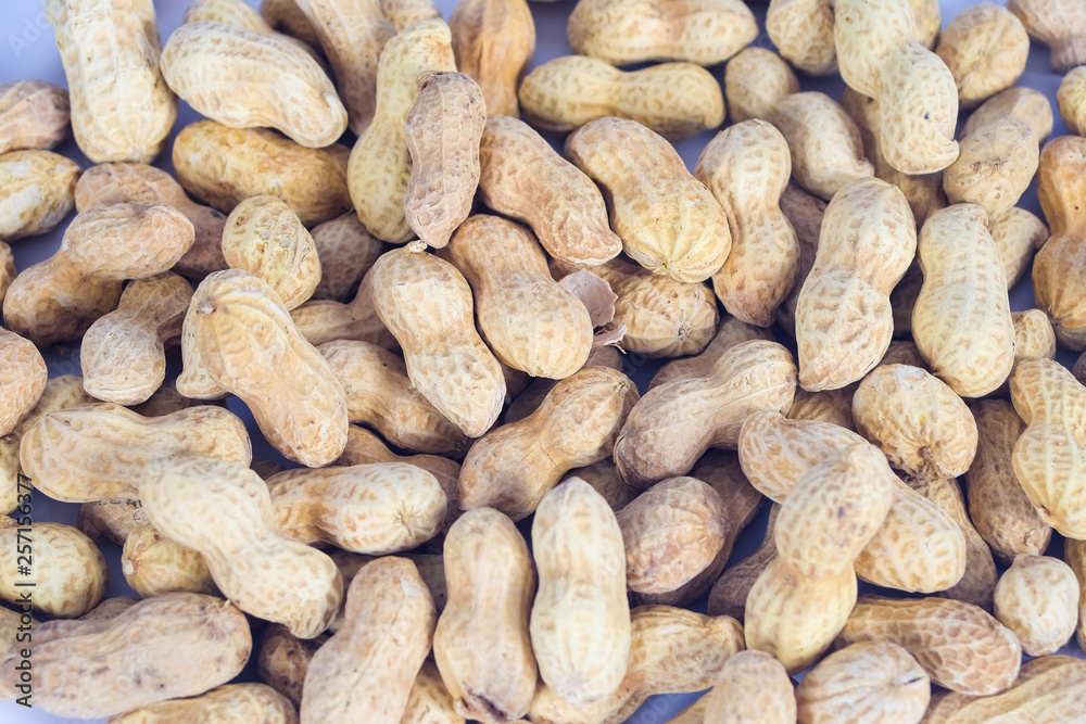 Peanuts in shells on white background. Peanuts in shells on white background.