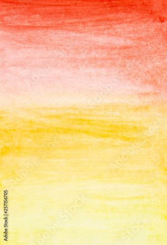Watercolor in red and yellow color for abstract and background