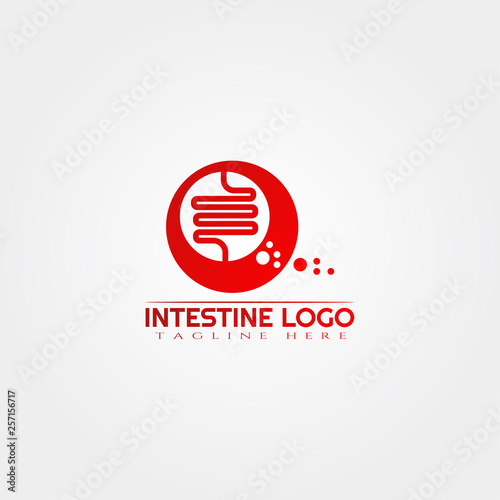 intestine logo template, creative vector logo design, bowel logo, medical icon, emblem,illustration element