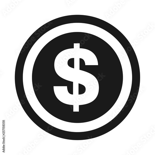 Modern dollar sign vector. Money symbol isolated on white background