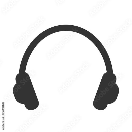 Modern flat headphone icon isolated on white backgound. Vector illustration