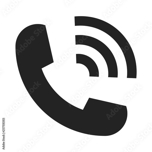 Flat icon ringing phone isolated on white background. Vector illustration