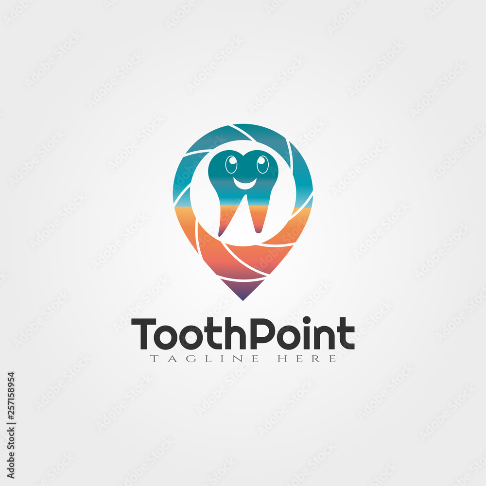 Obraz premium Tooth vector logo design,human dental icon