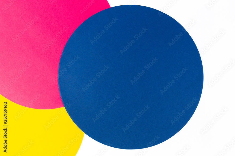 Abstract color paper background. Multicolored round circle shape geometry composition background
