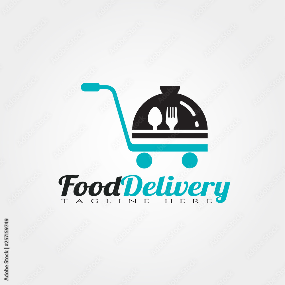 food delivery vector logo design