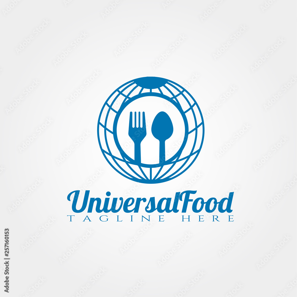 universal food vector logo design,global food icon