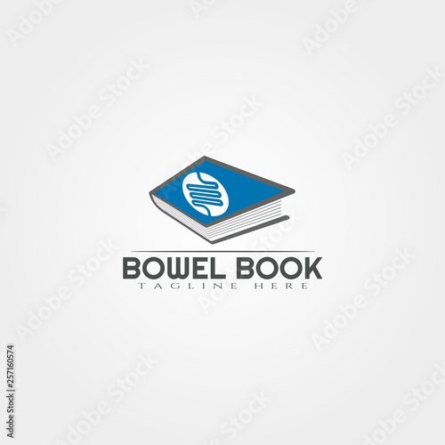 Free Download intestine logo template, book, creative vector logo design, bowel logo, medical icon, emblem,illustration element - GFXLoad