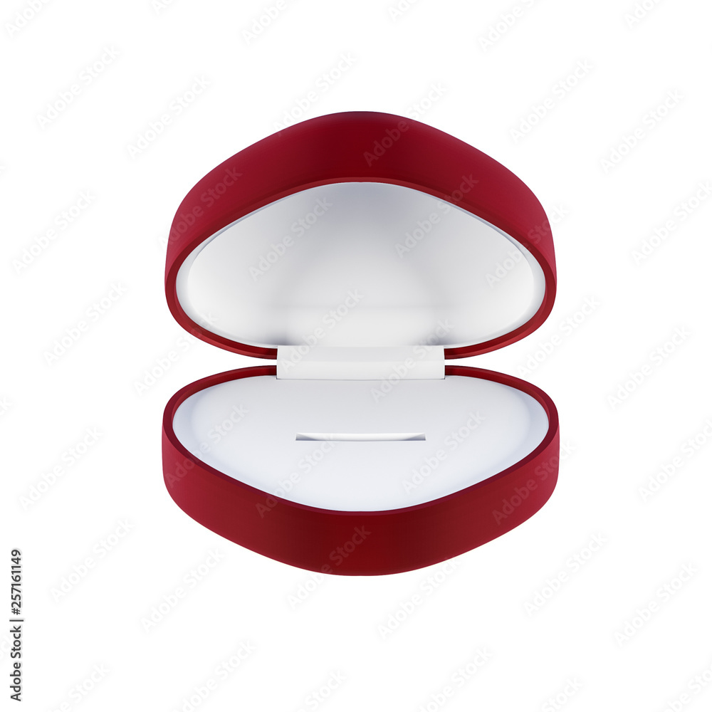 Empty red ring box isolated on white - 3D illustration Empty red ring box isolated on white - 3D illustration
